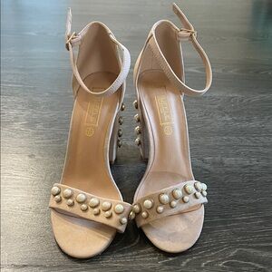 Elegant Pearl Embellished Heels (4 inch)